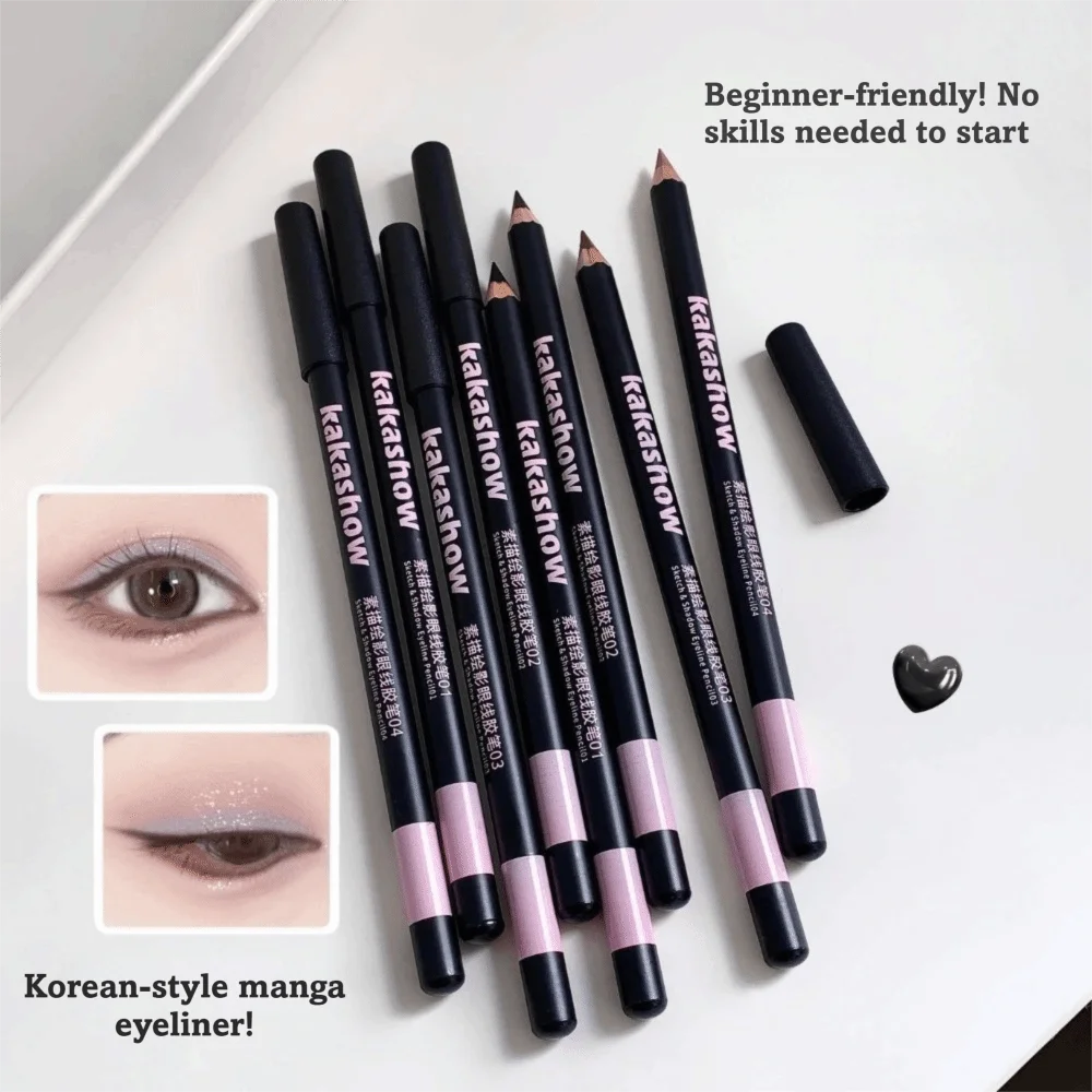 Brightening 4-Color Eyeliner Pencil Matte Finish Smudge-Proof Eye Liner Pen Long-Lasting Waterproof Gel Eyeliner for Daily Wear