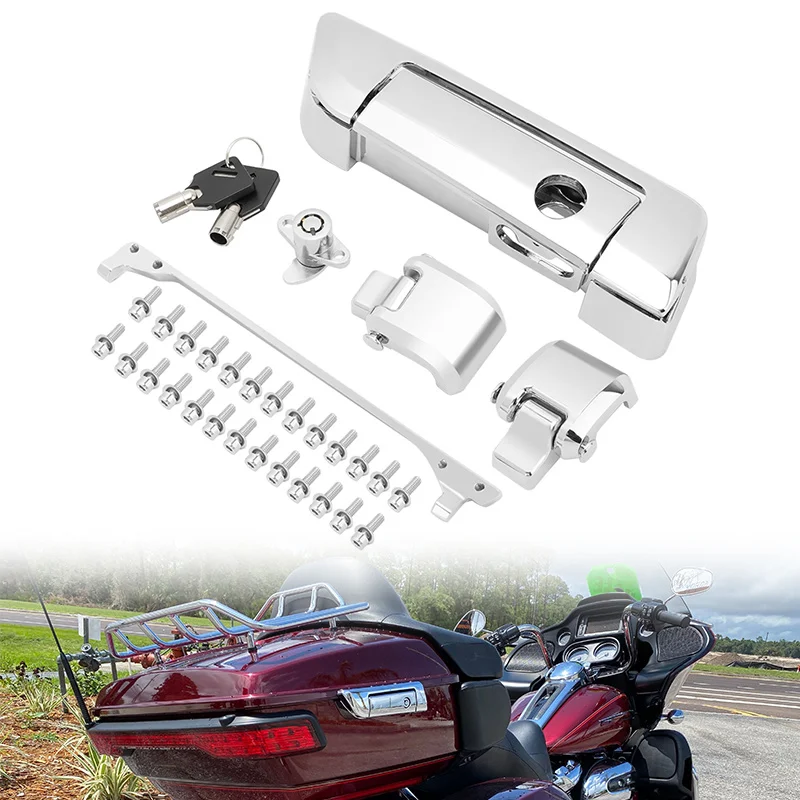 Motorcycle Hard bag Saddlebag Hardware Latch Hinge Lock Kit For Harley Touring Street Glide Road King Road Glide 1997-Up