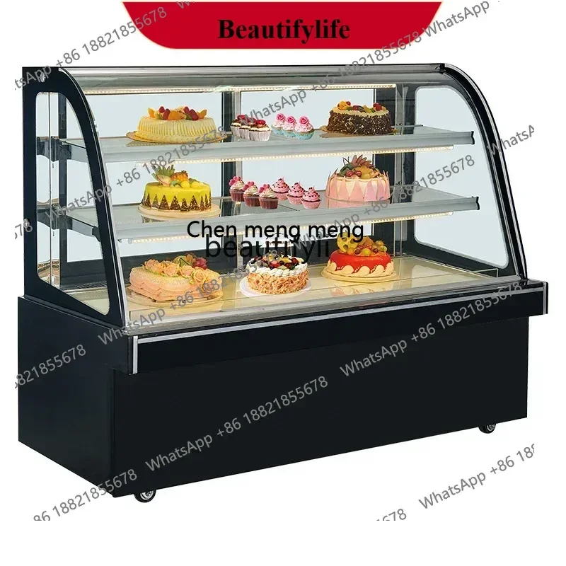 

Cake refrigerated commercial fruit mousse air-cooled desktop curved fresh-keeping display cabinet