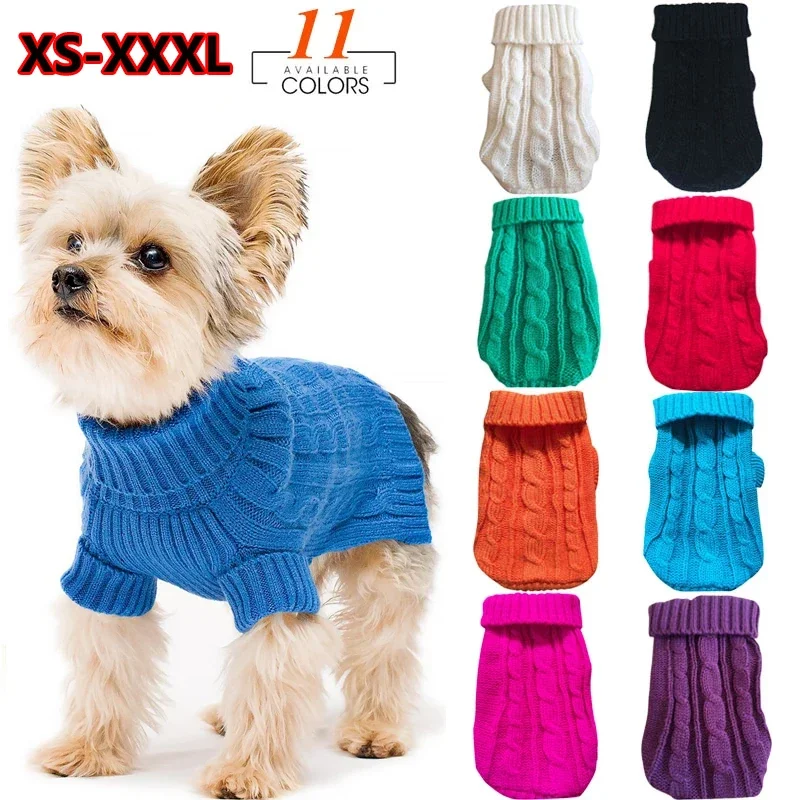 

Small Medium Pet Dog Sweaters Winter Pet Clothes Warm Sweater Coat Outfit for Cats Clothes Woolly Soft Dog T Shirt Jacket Pets