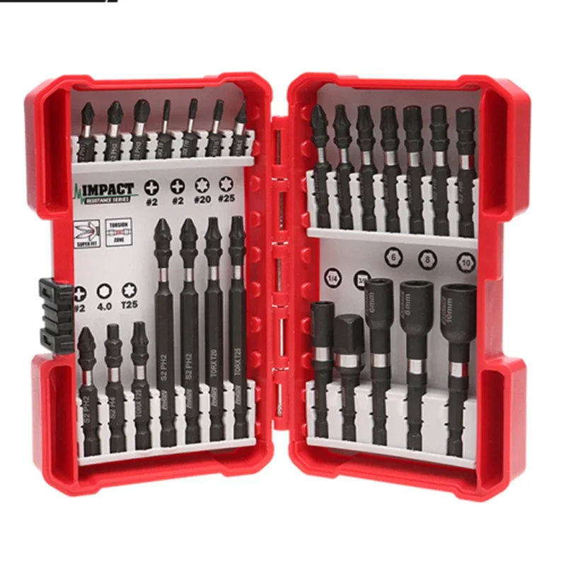 Steel impact resistant electric batch head combination set cross electric drill screwdriver head multifunctional magnetic