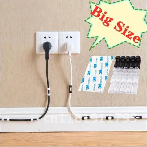 Cable Organizer Clips Cable Management Desktop & Workstation ABS Wire Manager Cord Holder USB Charging Data Line Bobbin Winder
