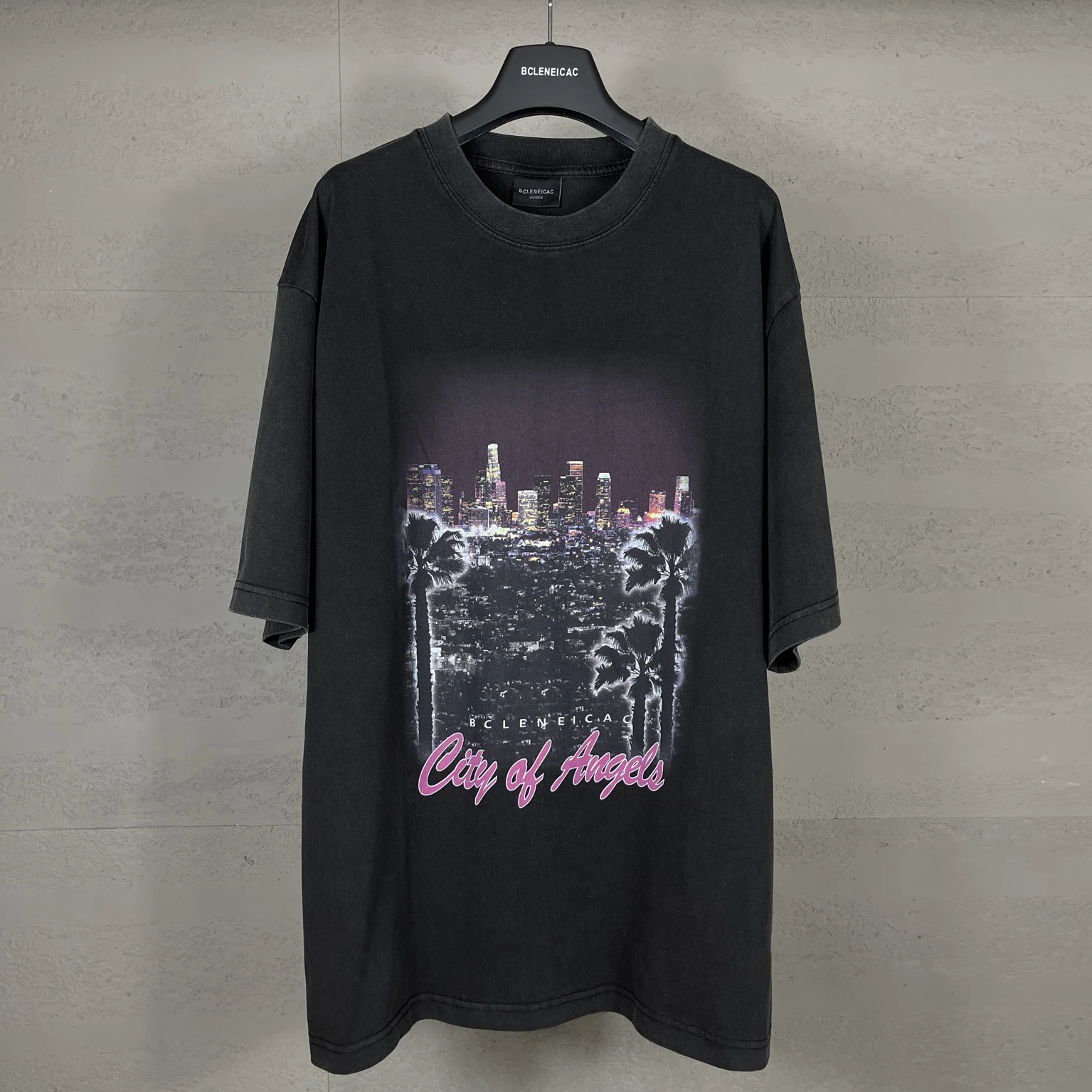 

Хлопковая футболка свободного кроя с принтом «Вид на Лос-Анджелес ночью», молодежный, креативный, веселый летний топ в парижском стиле