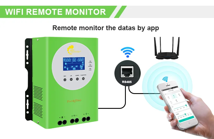Techfine Auto 30A 40A 50A 60A 80A 100A Regulador Cargador Solar MPPT Controlador de Carga Solar Mppt para Inversor Solar