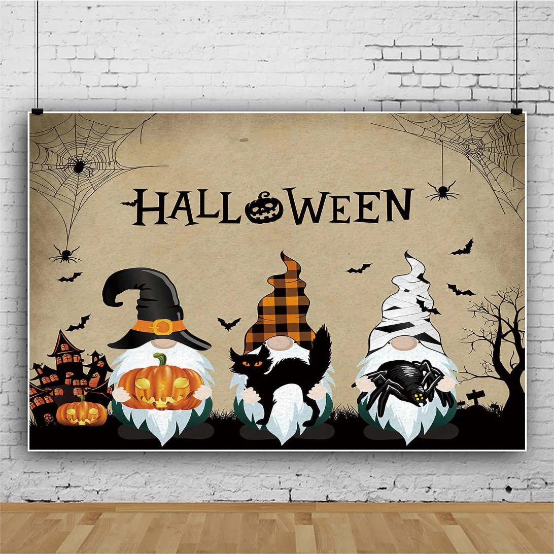 ハロウィーンのテーマの背景の装飾ドアの楕円形の戦闘川城子供赤ちゃん誕生日パーティーポートレート写真背景スタジオ