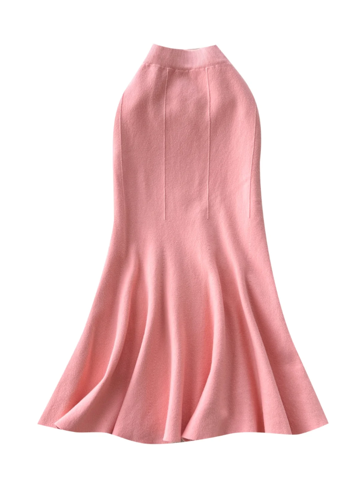 Cintura alta de malha fi cauda f saia feminina fino ajuste faionable primavera outono temporada fibra poliéster commute sle