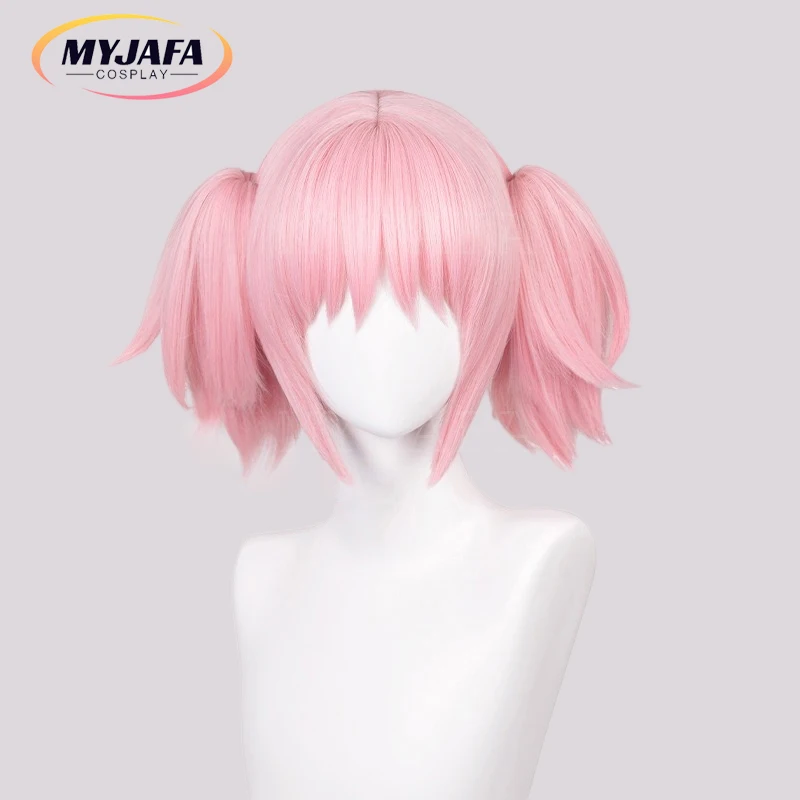 Kaname Madoka Wig Puella Magi Madoka Magica Cosplay Wig 30cm Pink Hair With Double Ponytails Heat Resistant Anime Wigs + Wig Cap