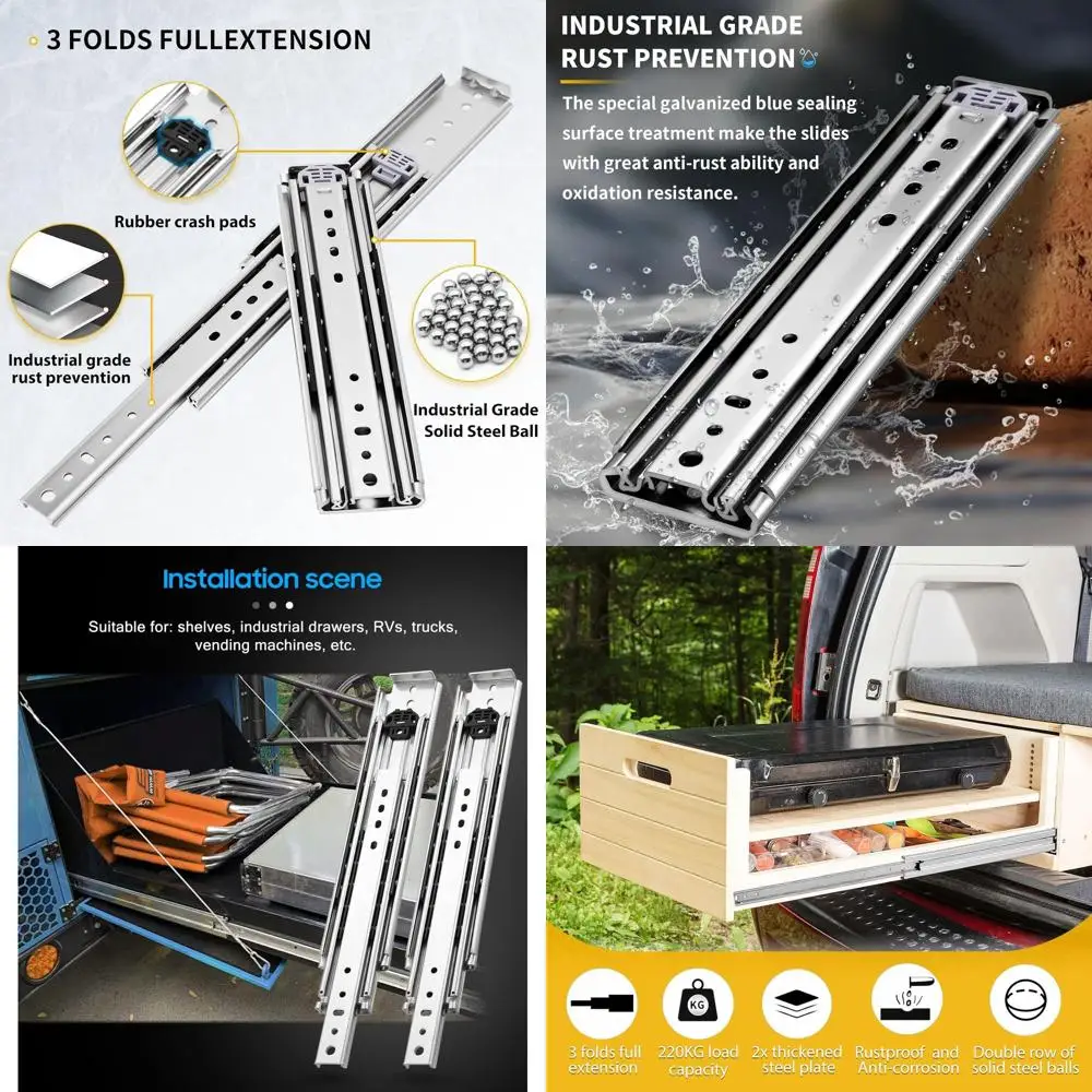 

Усиленные направляющие с шарикоподшипниками для бокового монтажа, выдвижные, 12-60 дюймов, грузоподъемность до 227 кг - пара