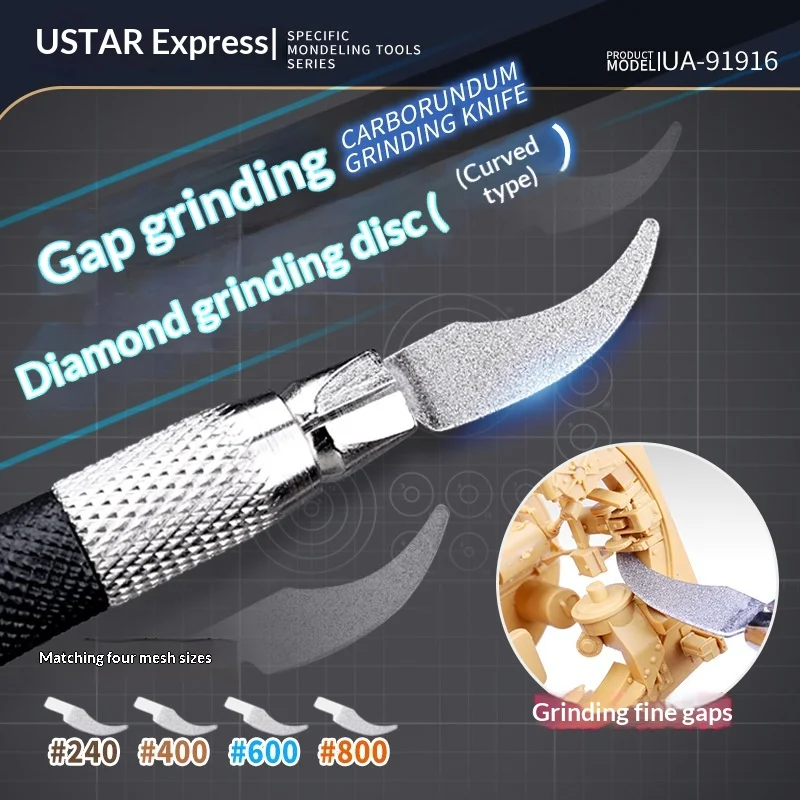 4 pc  set 91916 Carborundum Grinding Disc, Knife/Bent/Eagle Beak File, Fine Grinding for Narrow Gaps & Angled Corners Details