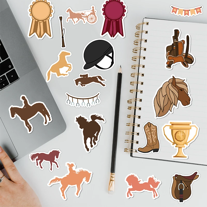 

50 PCS Cartoon Equestrian Sport Show Graffiti Stickers DIY IPad Guita Phone Case Skateboard Stationery Box Aesthetic Decals Toy