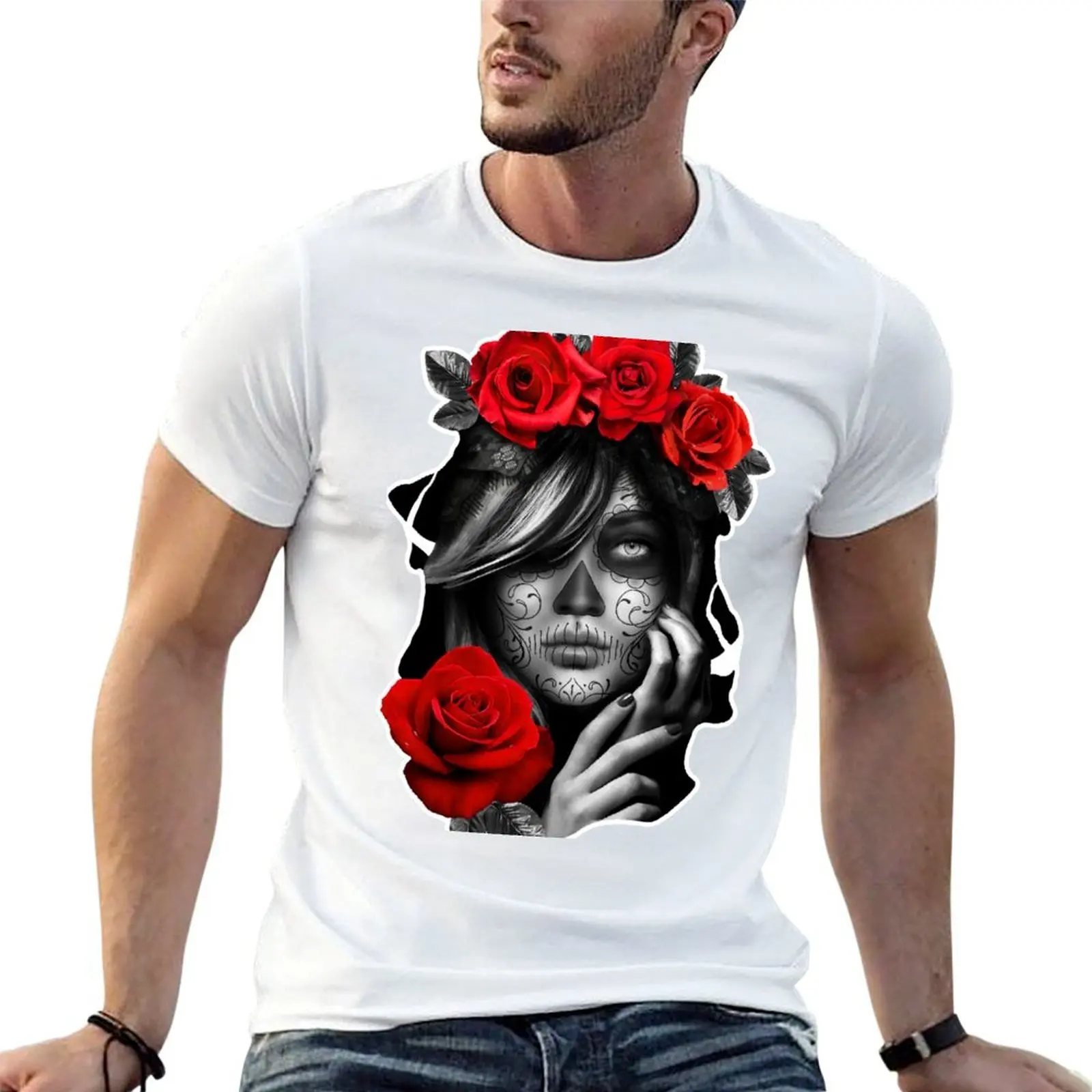 

Day Of The Dead Woman T-Shirt man t shirts graphic cotton t shirt pack t shirts for man graphic vintage T-shirt