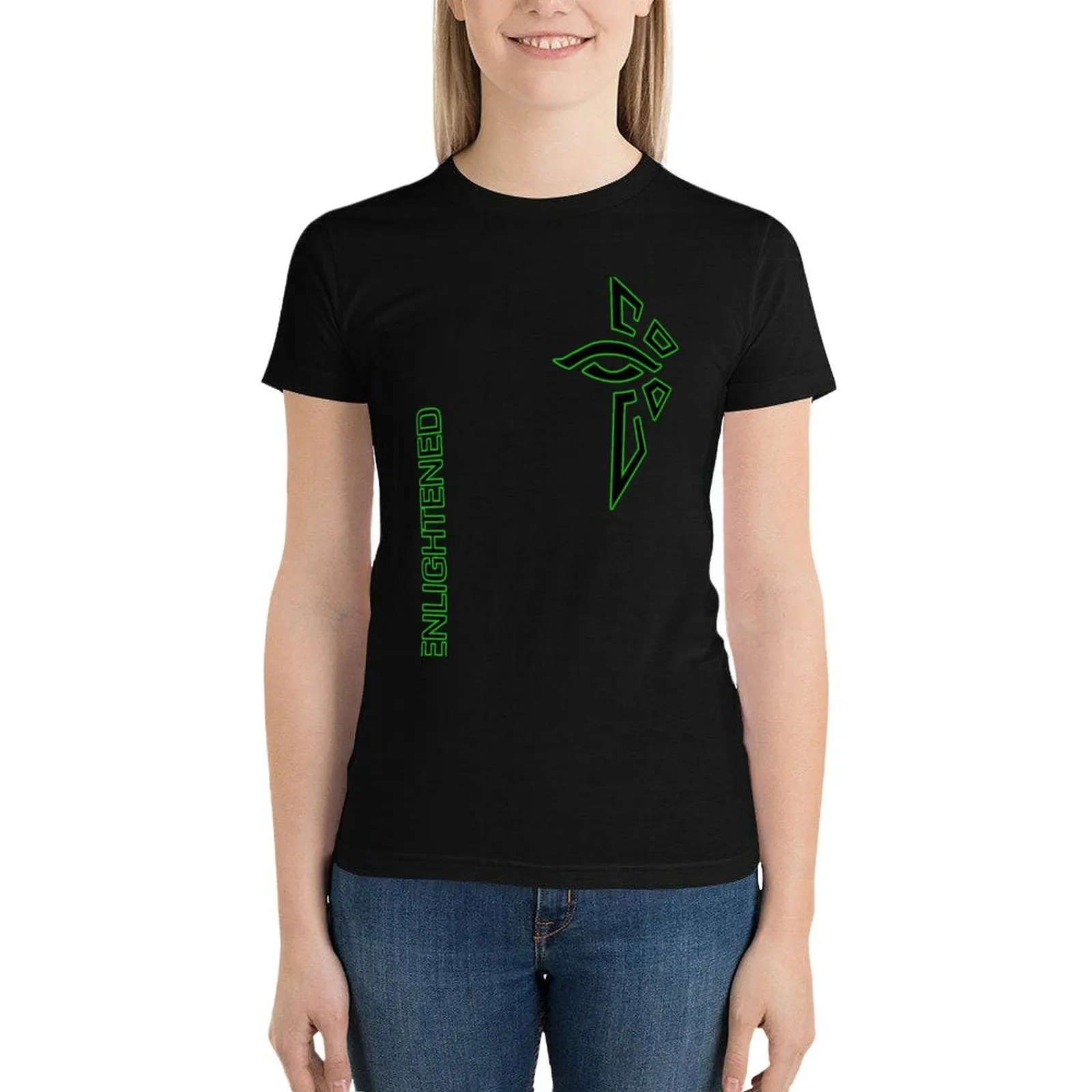 Ingress Enlightened with text T-Shirt summer tops Blouse tops Women