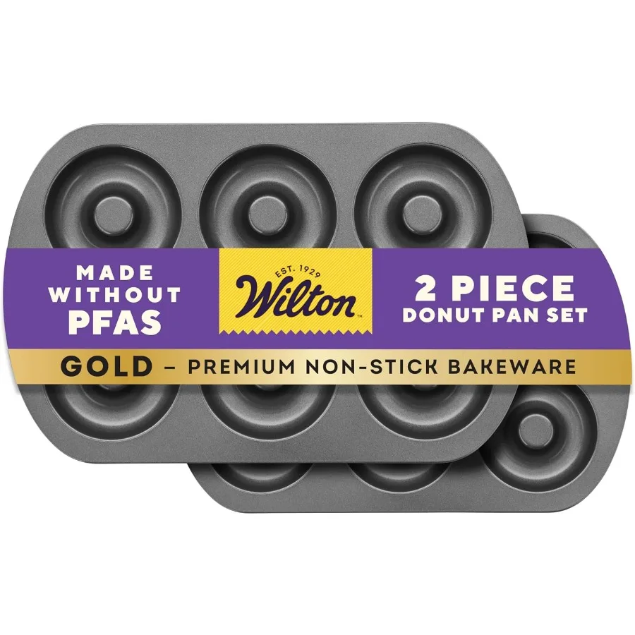

Набор из 2-х предметов для пончиков с золотым антипригарным покрытием для домашней выпечки и профессионального использования. Сделано с покрытием PFASFree для безопасного и легкого питания.