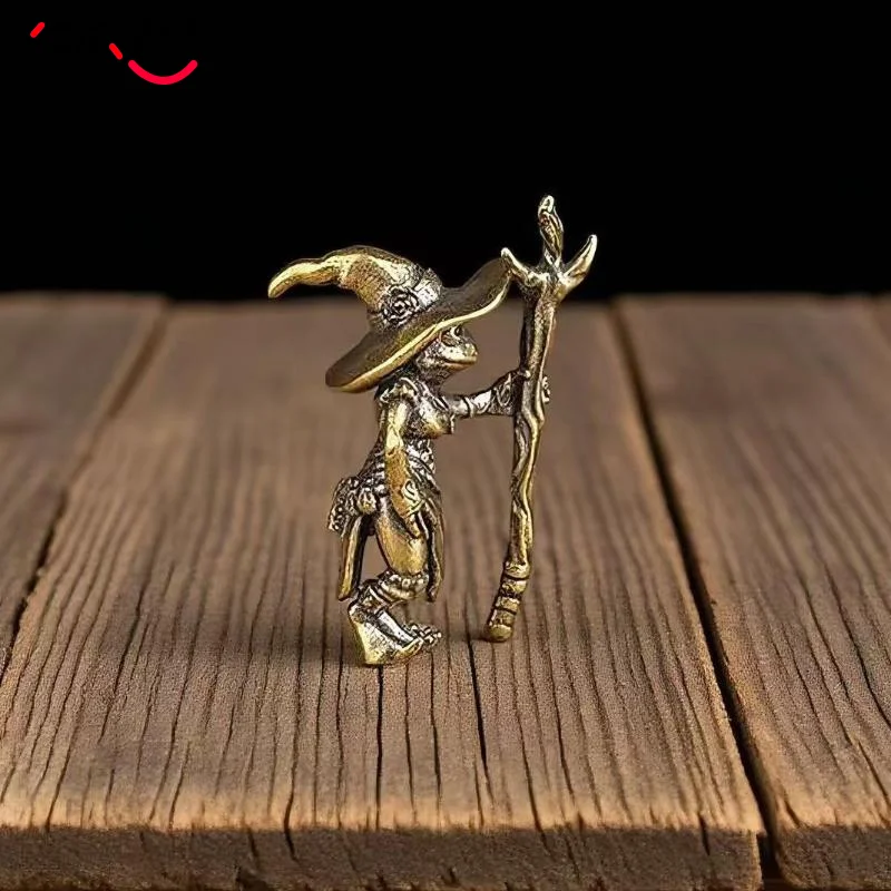 1 قطعة معدن خمر النحاس الضفدع معالج تمثال سطح المكتب زخرفة لطيف التماثيل المنمنمات المنزل والمكتب الديكور سيارة الحلي