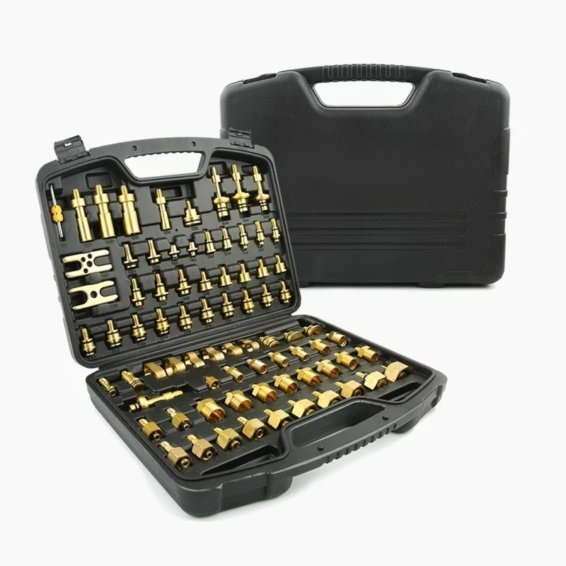 Pure copper 77-piece set Automotive air conditioner maintenance Leak detection tool Leak test plug