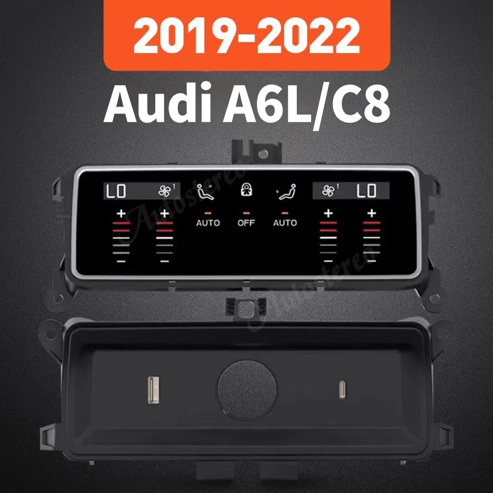 Car Rear AC Control Panel Air Conditioner For Audi A6L 2019-2023 Auto Climate Board Touch Screen Outlet Upgrade Interior Parts