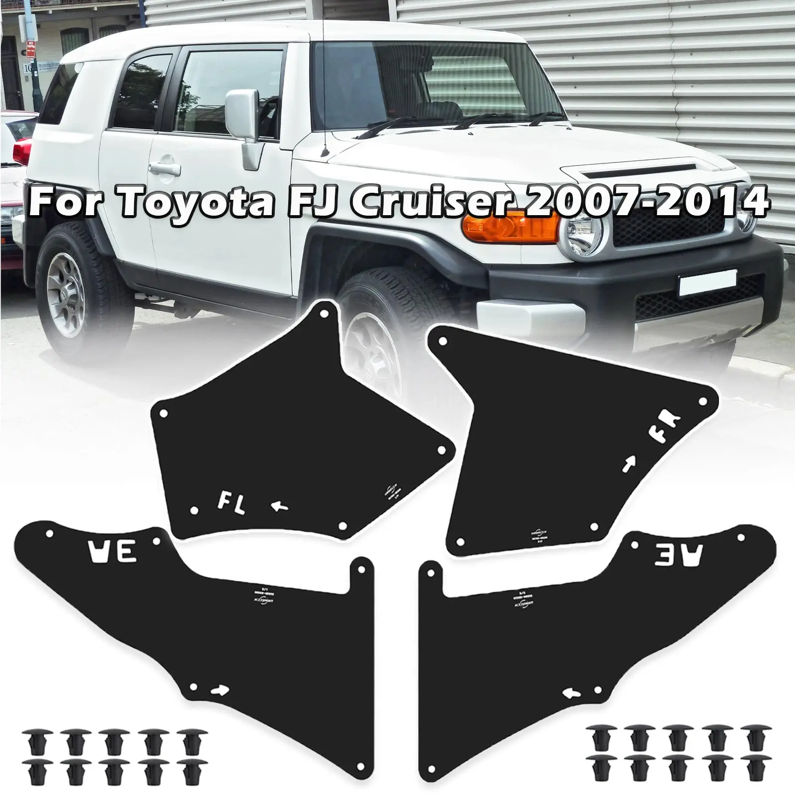 Брызговики двигателя для Toyota FJ Cruiser 2007-2014, брызговик, вкладыш переднего крыла, щит, уплотнения, брызговик 5373535150