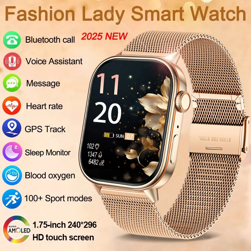 

LIGE Fashion Smart Watch Women 2.01"HD Screen Waterproof Sport Smartwatch Men Heart Rate Health BT Call Smart Watches Ladies New