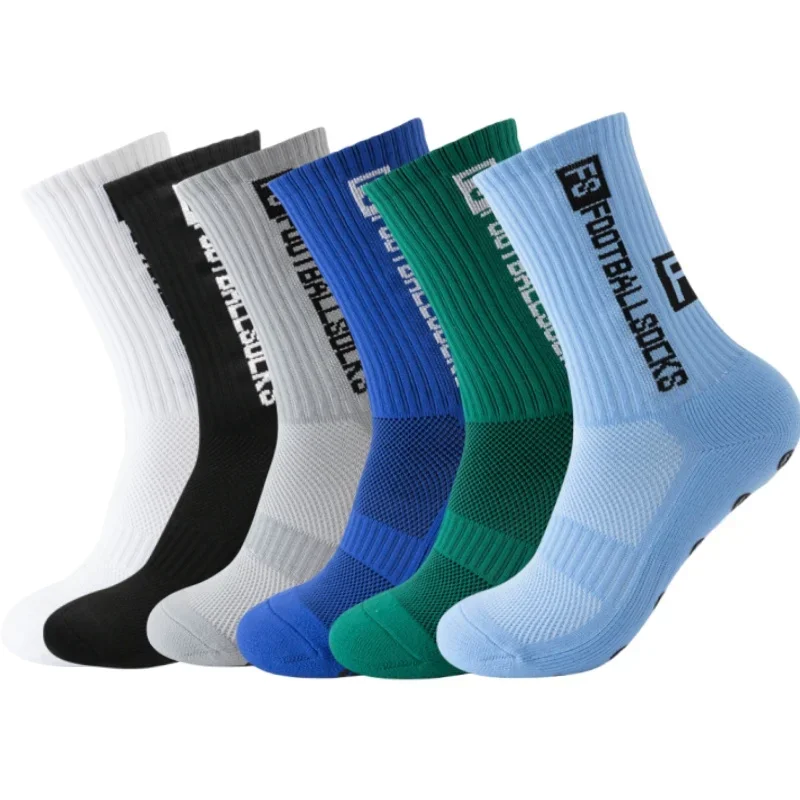 6 Paare/los FS Fußball Socken Neue Stil Runde Silikon Saugnapf Grip Anti Slip Fußball Socken Sport Männer Baseball Rugby socken