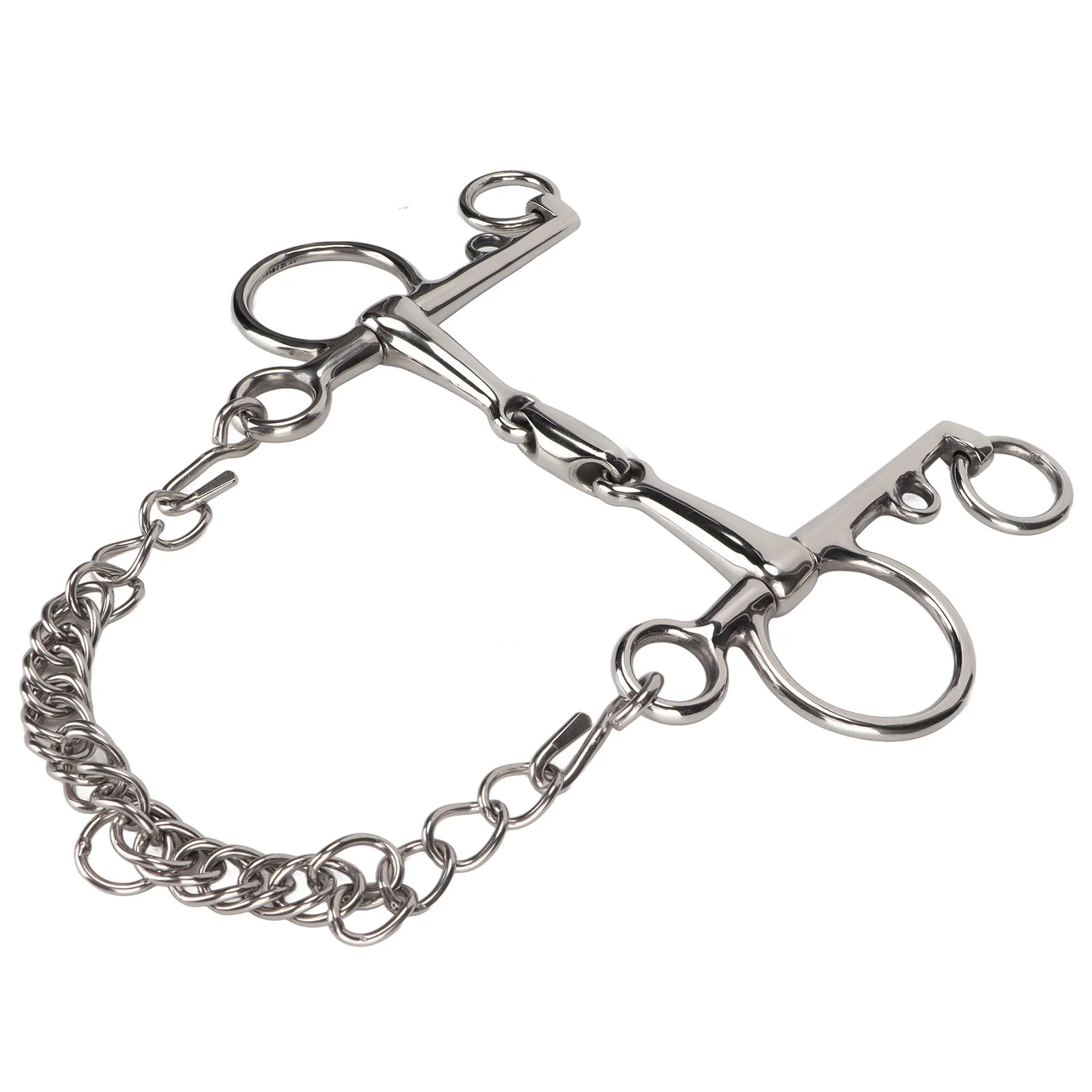 Bocado Pelham de Acero Inoxidable para Caballos, Resistente a Mordeduras, Fácil Control, Bocado Pelham Articulado, Equipo para Caballos
