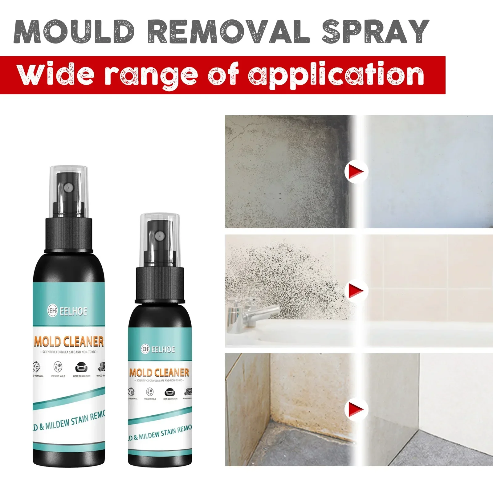 Mould proof spray ceiling, bathroom, ceramic wall, mould proof cleaning, multi effect cleaning and decontamination