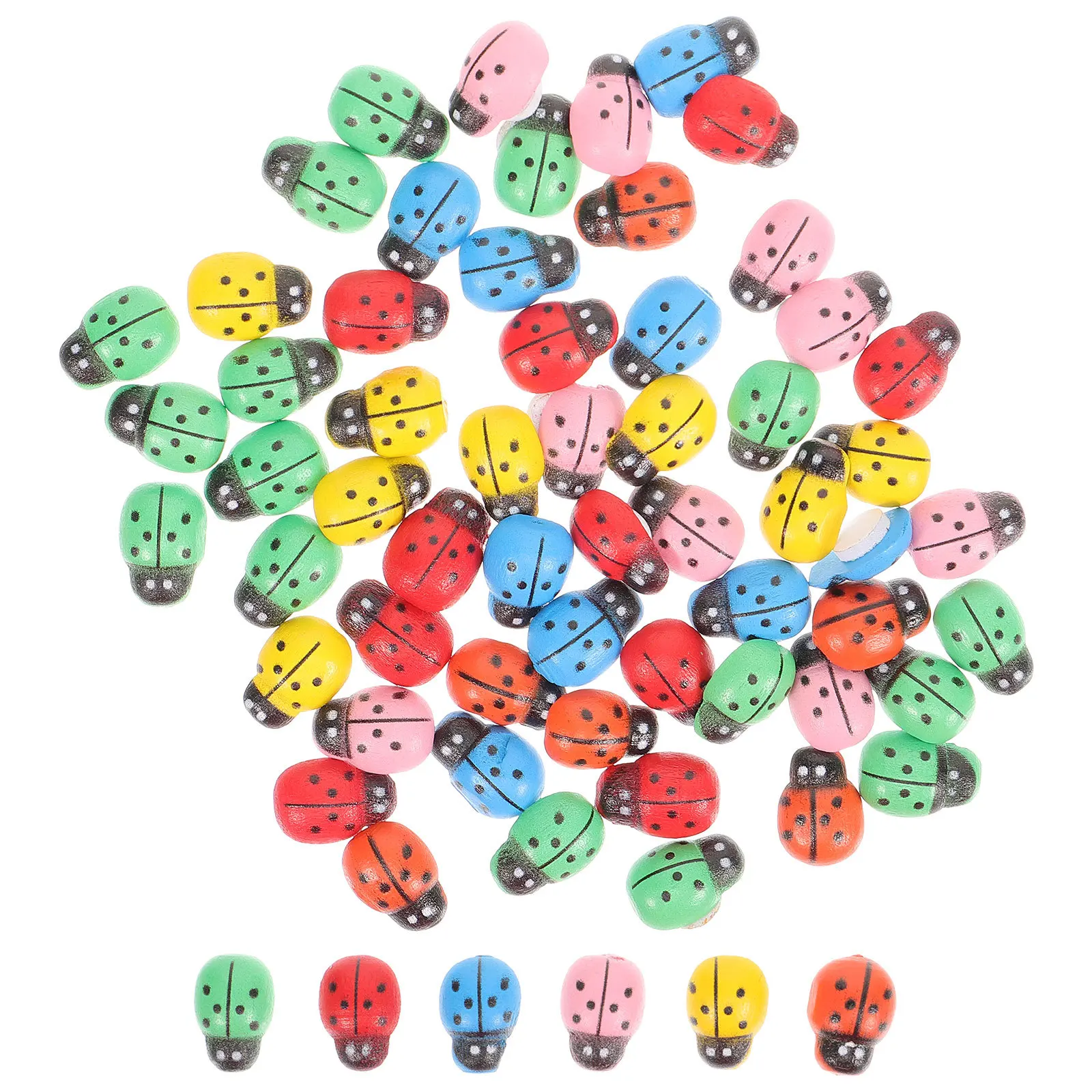 

200Pcs Mini Ladybug Decorations Compact Lightweight Adhesive Back Bonsai Garden Desktop Decor Miniature Ladybug