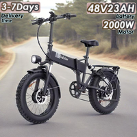 H20PRO E-Bike 2000W Motor 48V23AH Battery Hydraulic Suspension System Electric Bicycle 20*4-Inch Tires All Terrain Electric Bike