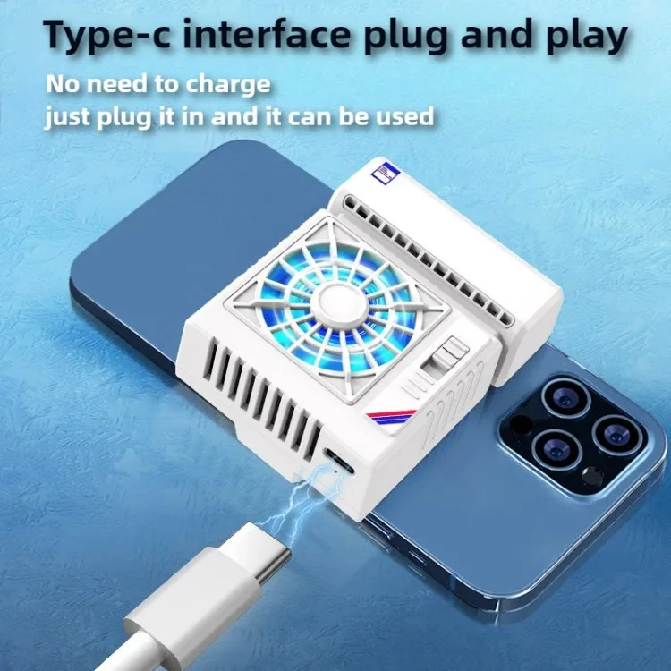 S5 Mobile Phone Semiconductor PUBG Game Cooler Radiator Air Conditioner Shape Cool Heat Sink for IPhone IOS Android Cooling Fan