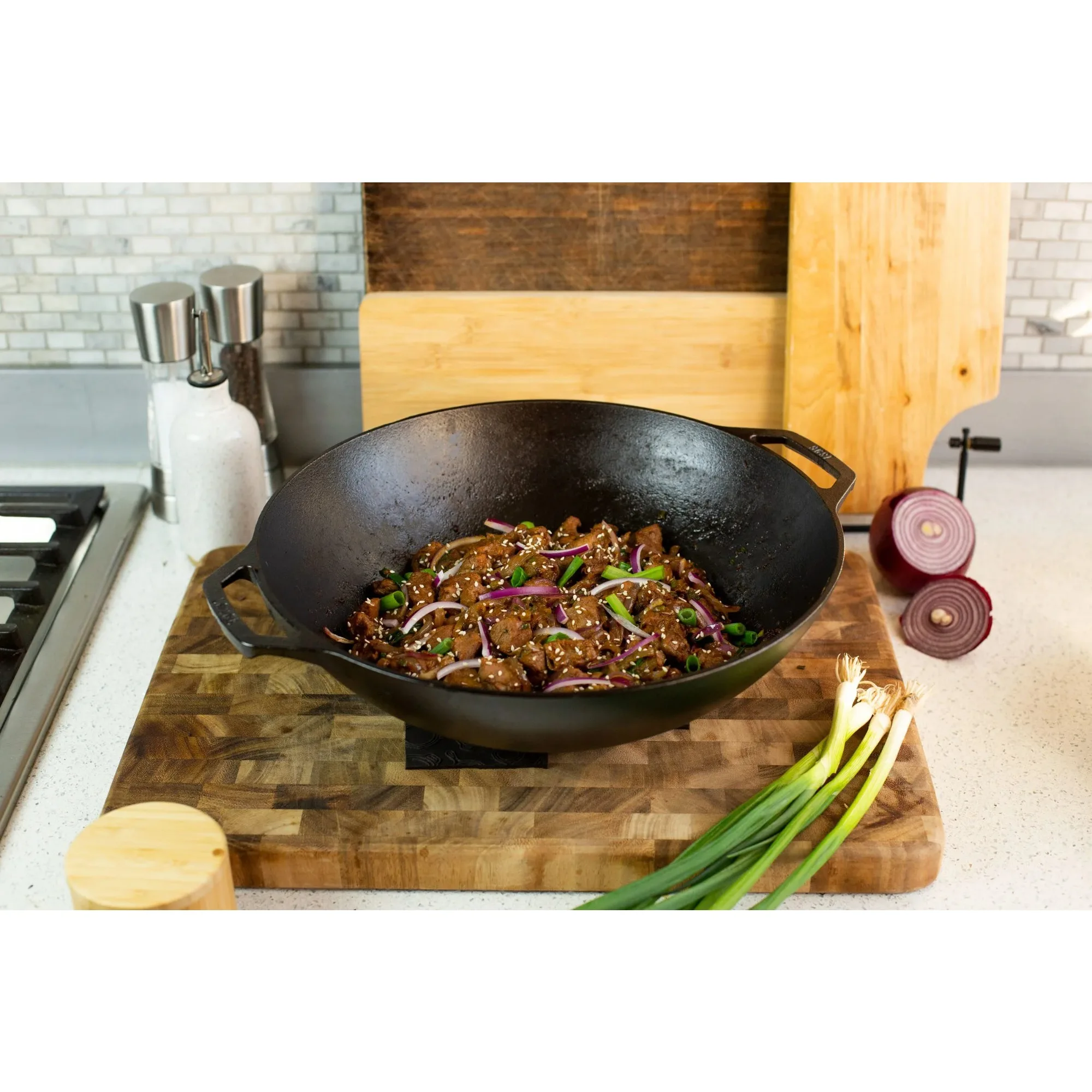 

Cast Iron Seasoned 14" Wok,Natural Nonstick
