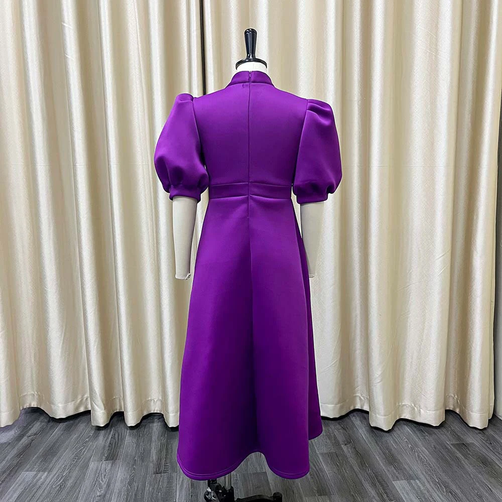 Imagem -04 - Vestido Maxi para Mulheres Tamanho Grande Simples e Elegante Formal Aniversário Longo Oferta Feminina Barato Roupas Femininas Elegantes Roxo Vermelho Branco Amarelo