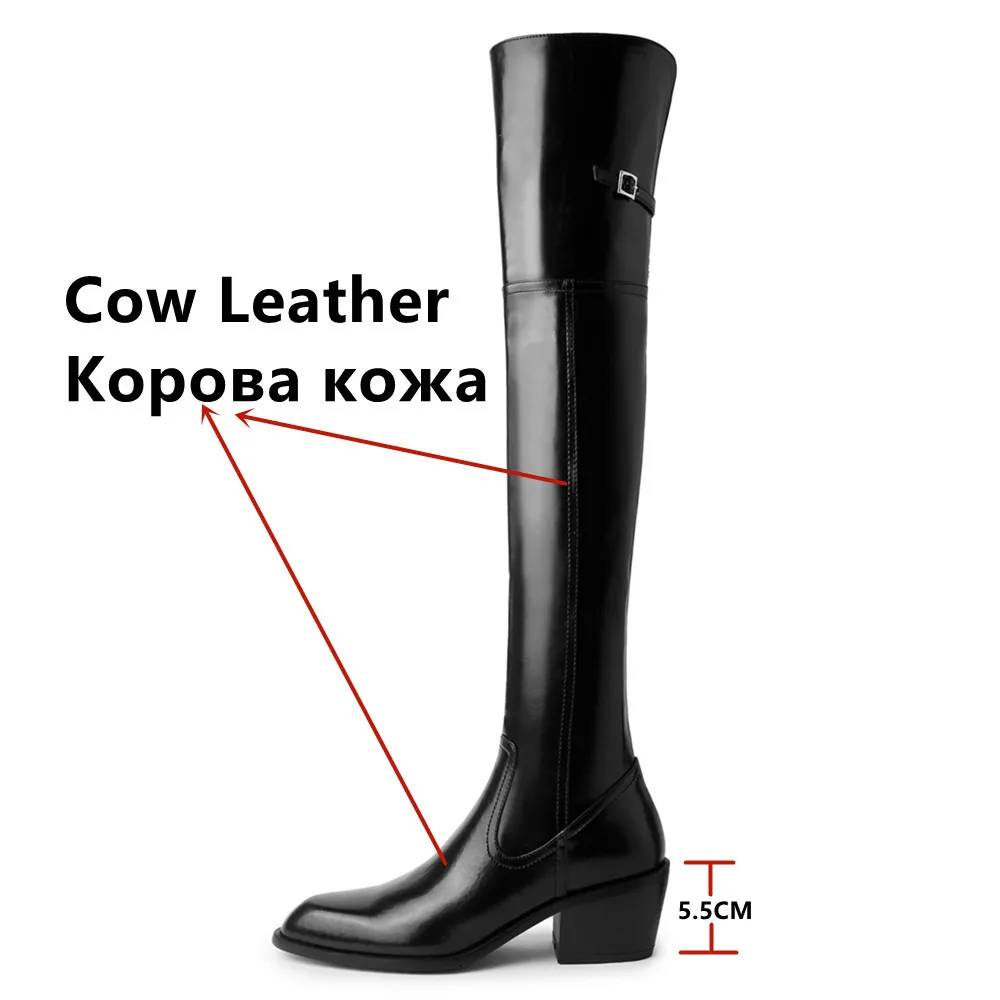 FEDONAS Fashion Women Over The Knee Boots Autumn Winter Genuine Leather Quality Zipper Shoes Woman Office Lady Party High Boots