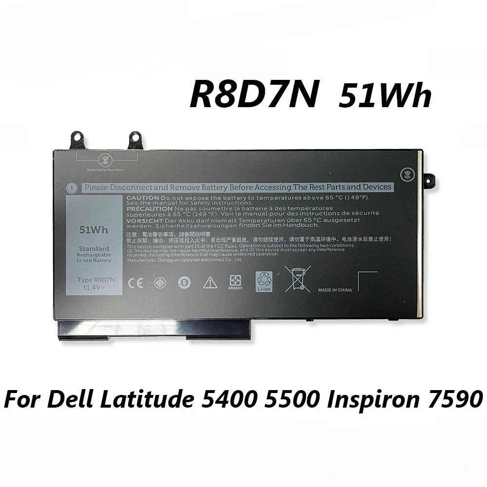 R8D7N 11.4V 51Wh Laptop Battery For Dell Latitude 5400 5410 5500 5510 For Inspiron 7590 7591 7791 2-in-1 Precision 3540 Series