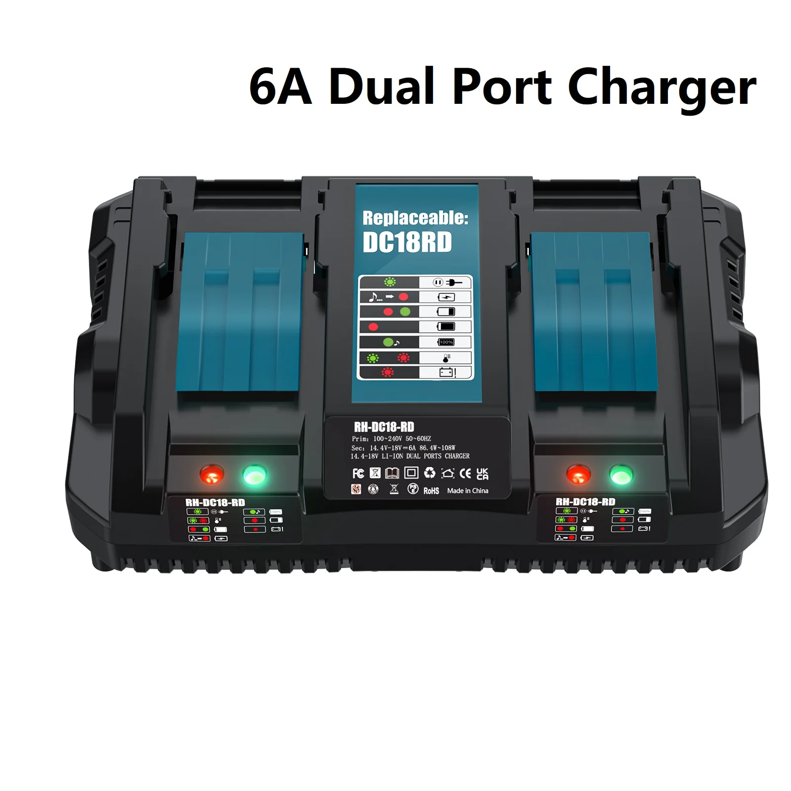 18V Akku 6Ah für Makita mit LED-Lithium-Ionen-Ersatz LXT BL1860B BL1860 BL1850 für wiederaufladbare Elektrowerkzeug-Akkus von Makita