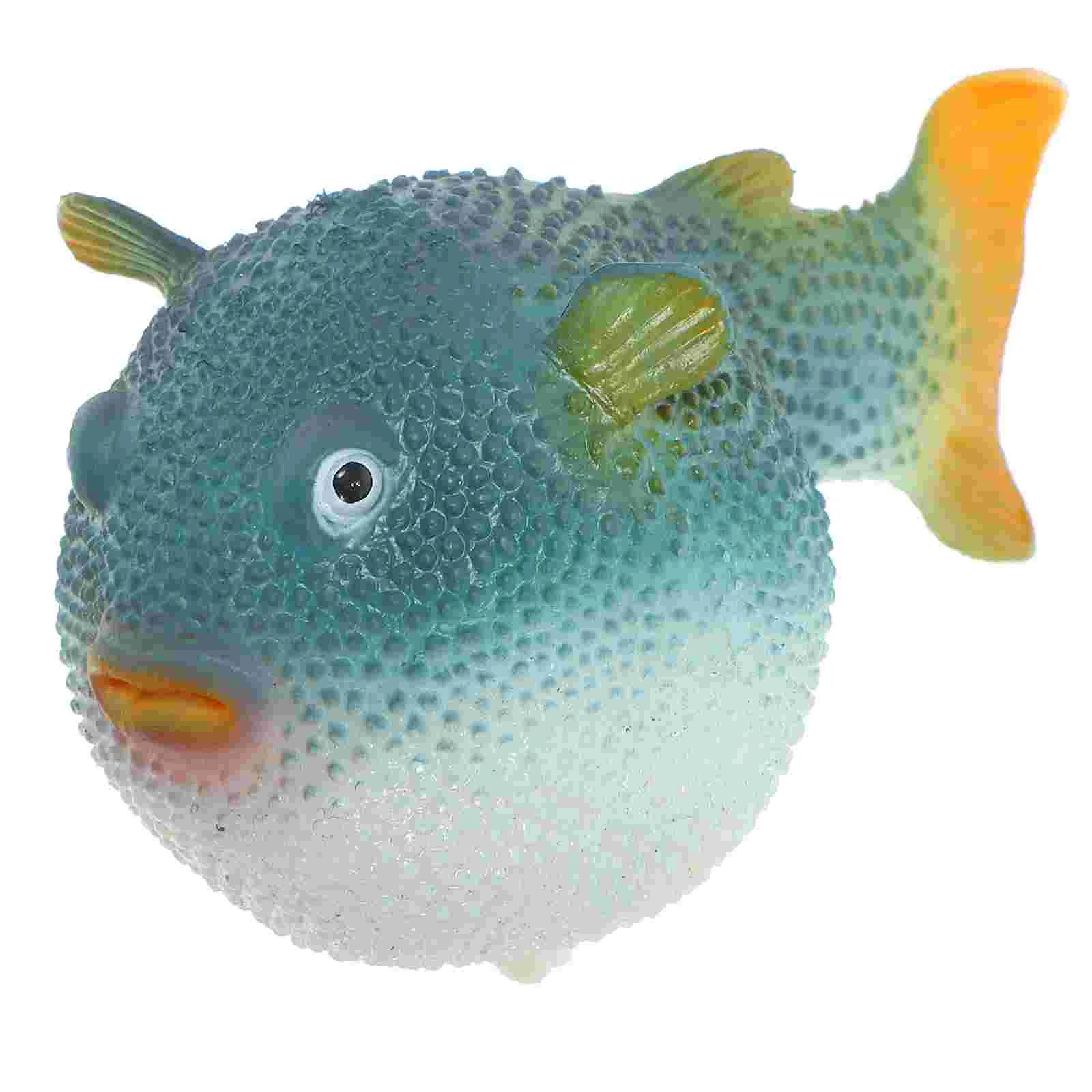 

Stuffed Toy Decorate Aquarium Decoration Tricolor Fake Blue Simulated Puffer Fish