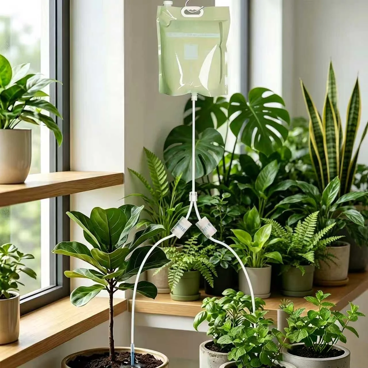 6.5L Fully Automatic Plant Watering Bag Multi Pot Irrigation Device, Suitable for balcony Gardens, Easy to Use