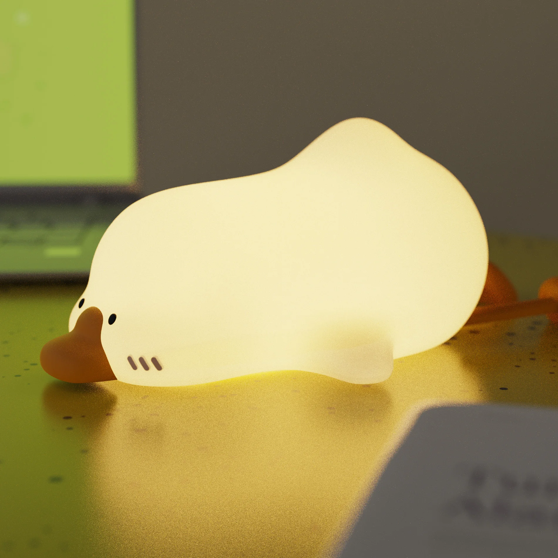 Colorful Night Lights RGB Indoor Lighting Cute Silicone Duck Desk Lamp Bedside Nightlight Atmosphere Light Decoration Kids Gifts