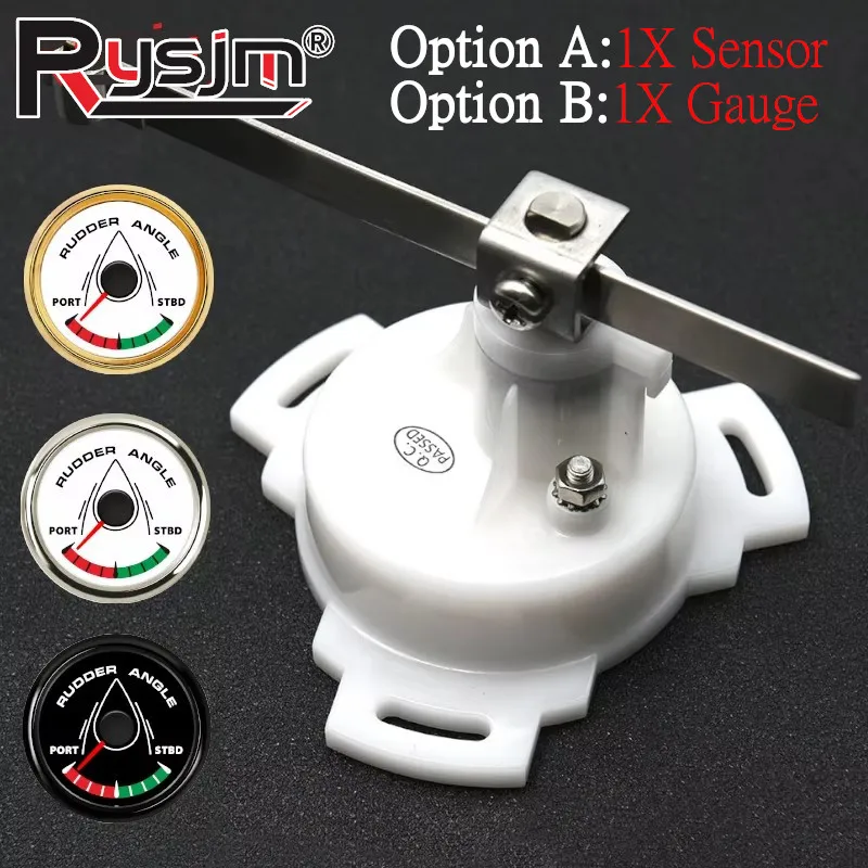52mm 0-190ohm indicatore di angolo del timone marino per barche impermeabile con sensore di angolo del timone retroilluminazione a 7 colori per camion auto 12V/24V