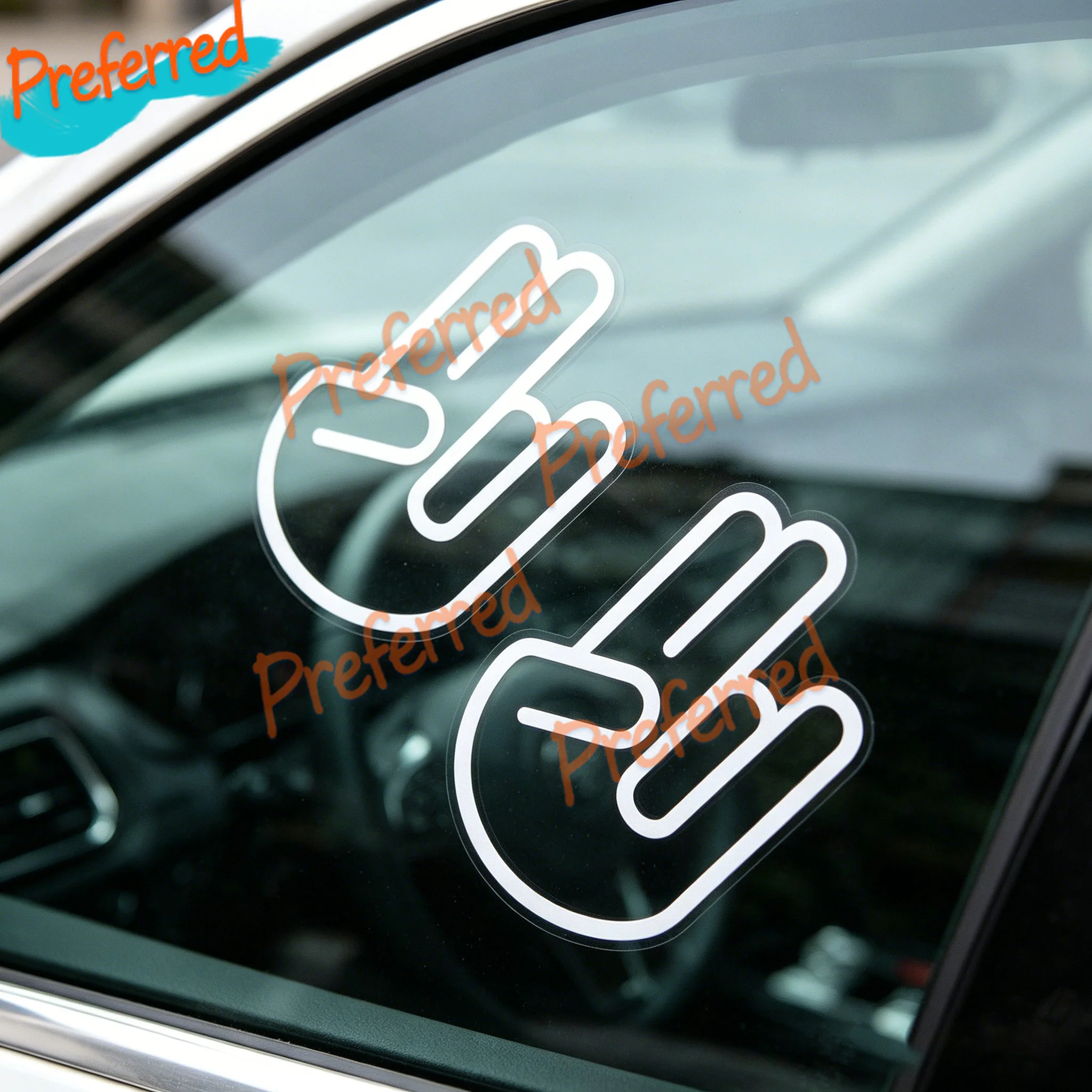 2x Funny JDM Hand Shocker Car Truck Window Wall Laptop Vinyl Stickers - Customizable in Any Sticker Size -No Background