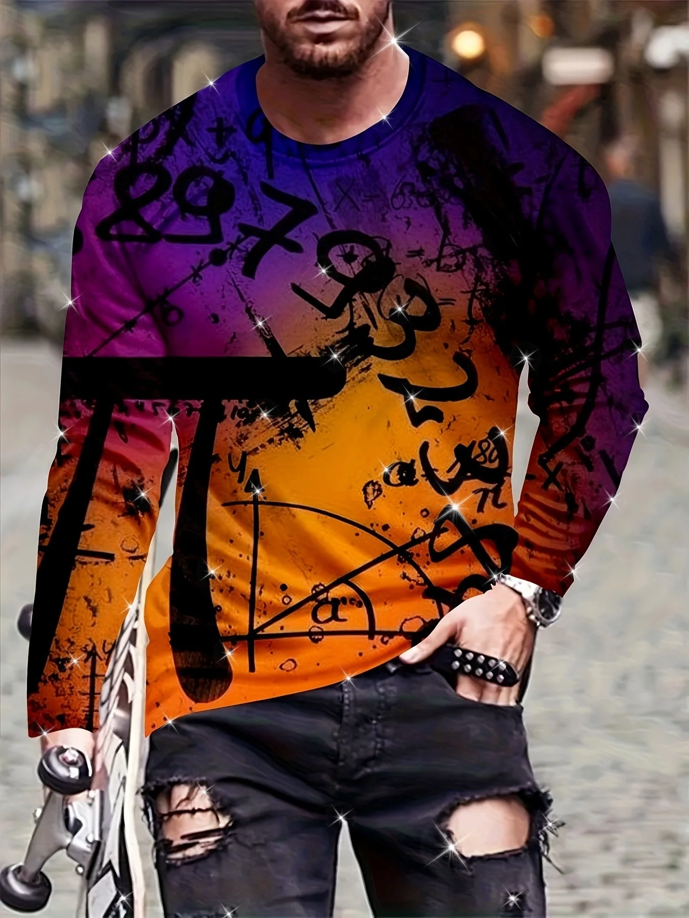 

Новая футболка с длинными рукавами и 3D-дизайном, быстросохнущая дышащая повседневная уличная толстовка, мужская футболка, мотоциклетный топ