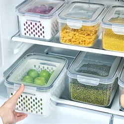 Refrigerator Storage Box Fridge Organizer Fresh Vegetable Fruit Boxes Drain Basket Containers Pantry Kitchen