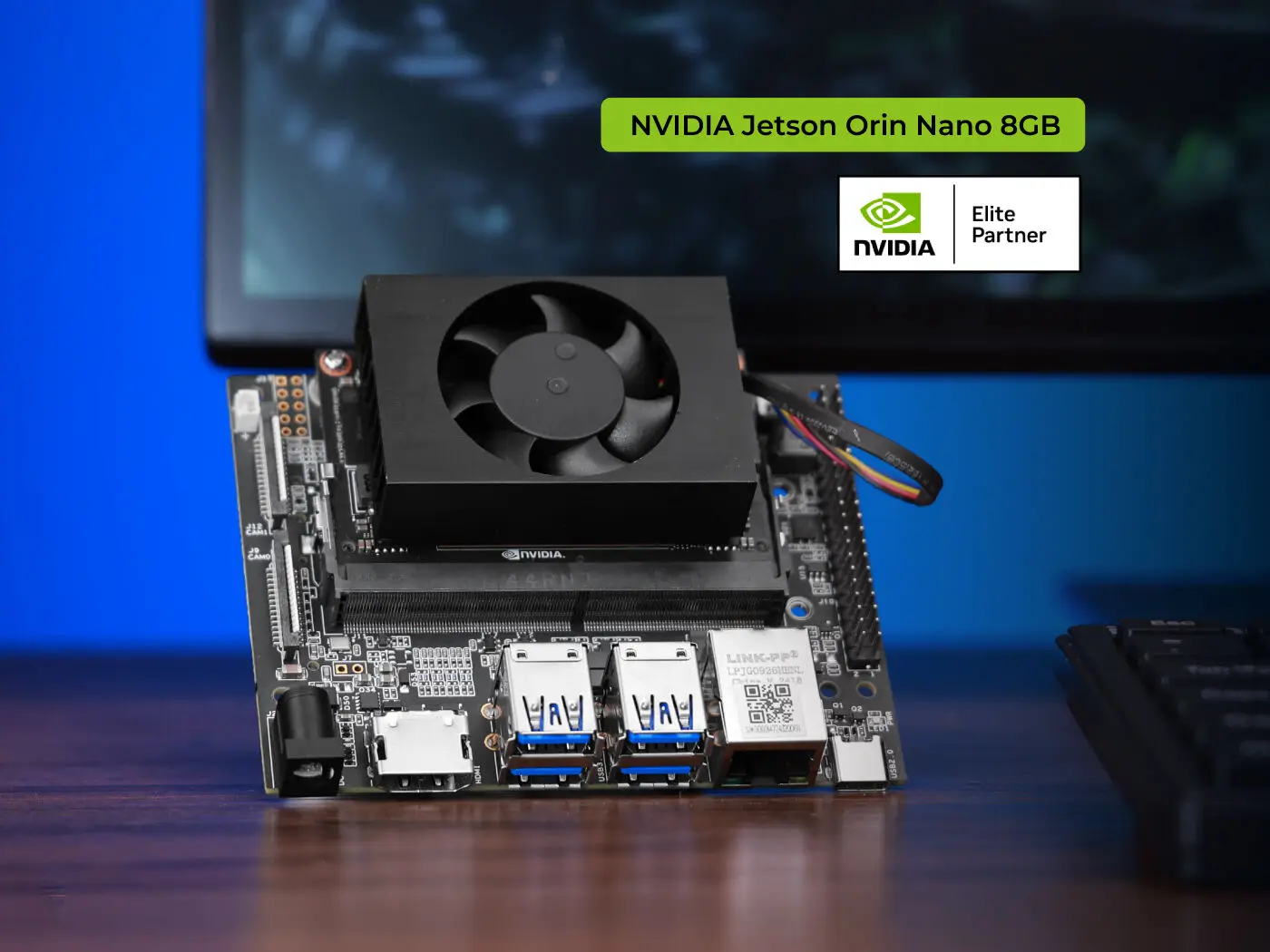 NVIDIA Jetson Orin Nano 8GB reComputer J401 Bundle - 256GB SSD, WiFi, Antenna, Heatsink, Super Mode Support