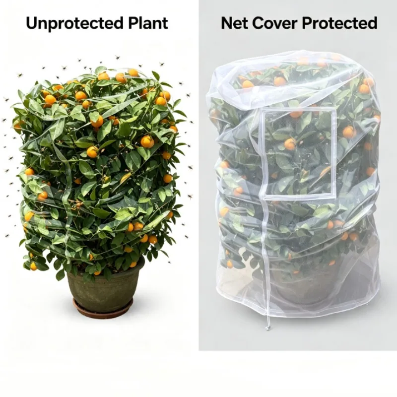 Mesh Cover For Fruit Trees Anti Insect And Bird Netting With Drawstring For Garden Plant Protection Outdoor Use