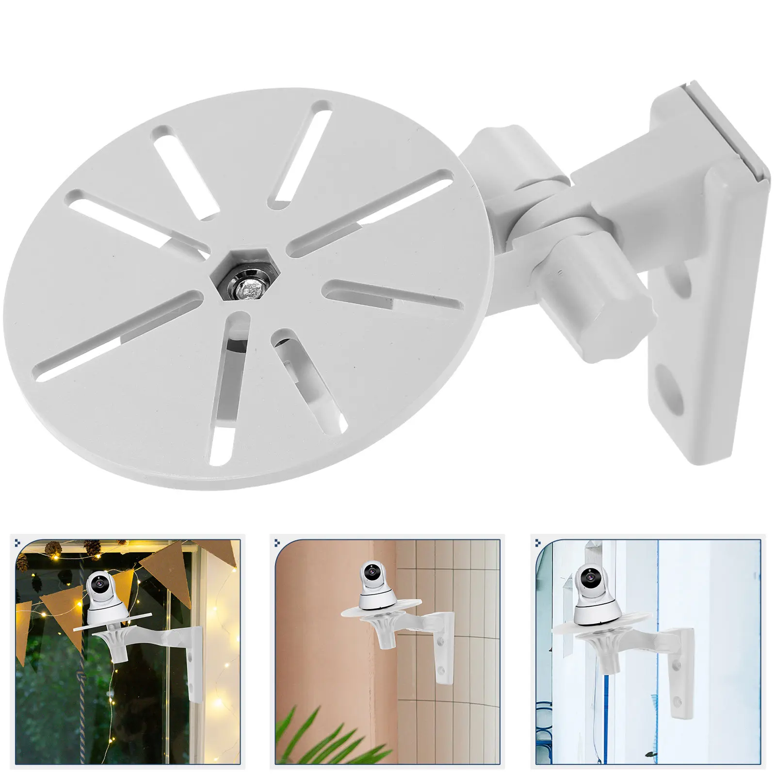 Wall Mounted Camera Bracket for Security Ip Cameras 360 Degree Rotation No Hole Installation Easy Setup Compatible with Most Non