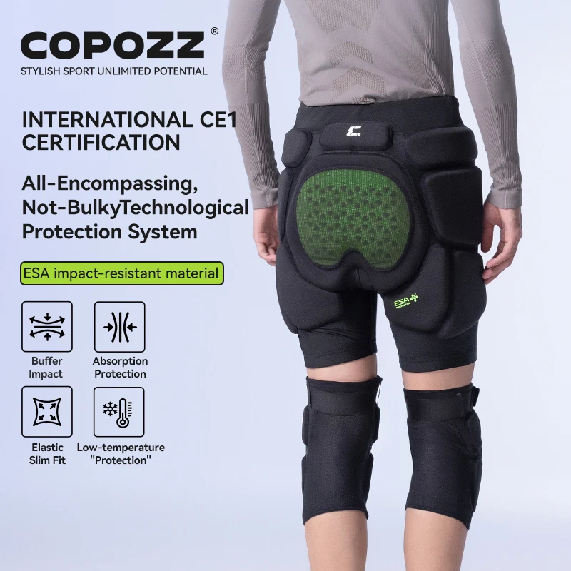 

COPOZZ ESA Series Ski Protection Pads Motorcycle Skating Sports Protect Snowboarding Hip Protector Padded Breathable Gear Shorts