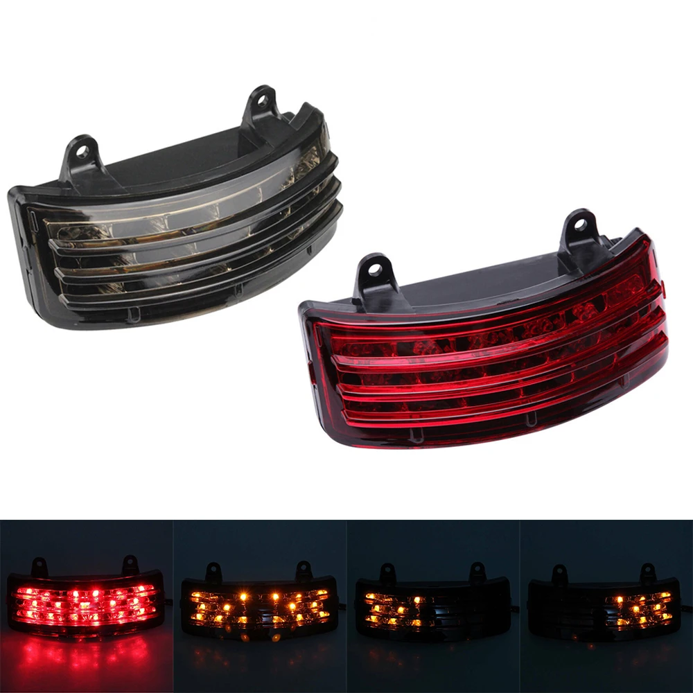 

Motorcycle Tail Light Amber Turn Signal LED Red Stop Brake Rear TailLight for Harley Davidson FLHX / FLTRX Street Glide Touring