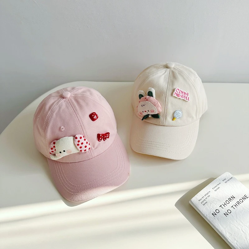 الربيع/الخريف نمط الاطفال الكرتون قبعة بيسبول للفتيات ثلاثية الأبعاد شخصية منقار البط قبعة للأطفال قبعة الحماية من الشمس لجميع الفصول #4
