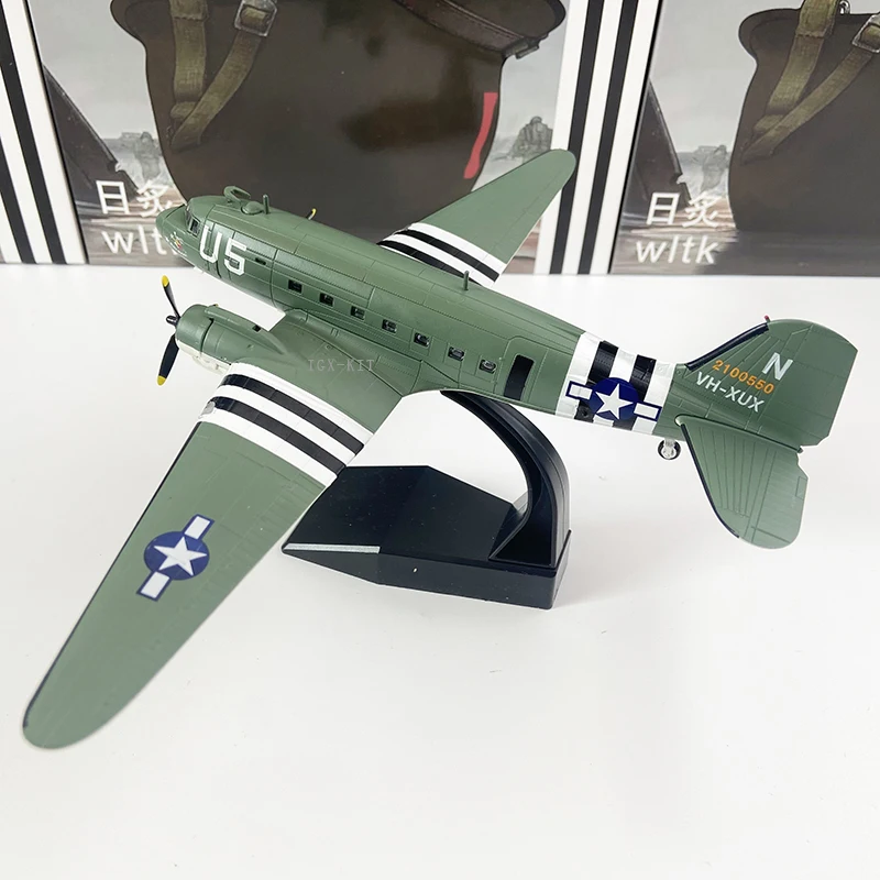 1:100スケール C47 C-47 スカイトレイン輸送機 飛行機 メタルモデル玩具