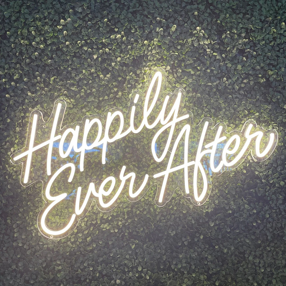 

Happily Ever After Neon Sign Custom Wedding Party Event Backdrop Wall Decor LED Neon Sign Living Room Home Decoration Neon Light