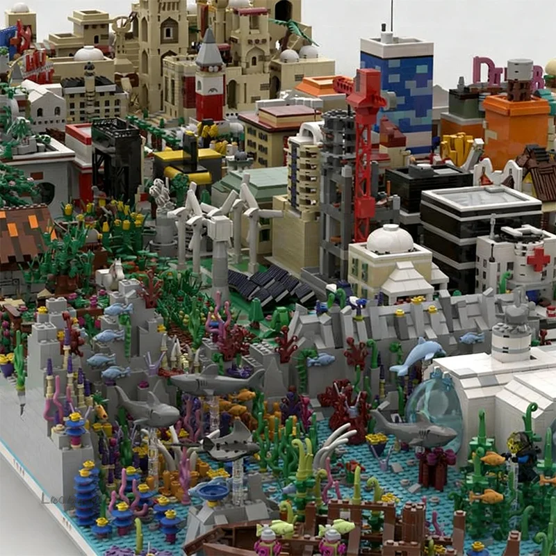 Serie di Mattoncini da Costruzione 42265 Pezzi Mondo Modulare |   Costruzione da 104 MOC, Blocchi Modulari Personalizzabili, Gioco di Assemblaggio Fai-da-Te, Regalo