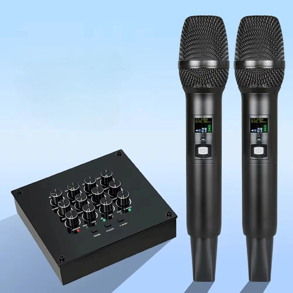 2026 Karaoke Dynamic DSP Wireless Microphone 2 DSP IC Treble Bass Echo For ARC Optical Input Noise Reduction Portable Design